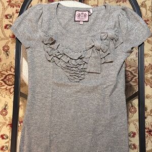 Juicy Couture Heather Gray Ruffle Tee
